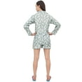 thumbnail image 4 of Bimba Women Full Sleeve Feather Print Sleepwear Shirt And Shorts 2 Pcs Set - 4, 4 of 5