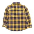 thumbnail image 2 of Kid Girl Boy Long Sleeve Button Down Plaid Flannel Shirt Yellow 140cm, 2 of 6