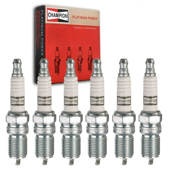 6 pc Champion Platinum Spark Plugs compatible with GMC Sierra 1500 4.3L V6 1999-2013