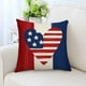 thumbnail image 4 of Funda de almohada de lino con estampado de estrellas patrióticas | Funda de almohada decorativa para el 4 de julio con cremallera invisible | Funda lavable para sofá, sillón o dormitorio, 4 of 6