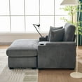 thumbnail image 4 of Living Room Chairs 55" Oversized Chaise Lounge Chair Indoor with Ottoman and Storage, Comfy Corduroy Sleeper Chair with Cup Holder,Mobile Phone Stand&USB Charging Port , Reclining Chair for Living Ro, 4 of 13