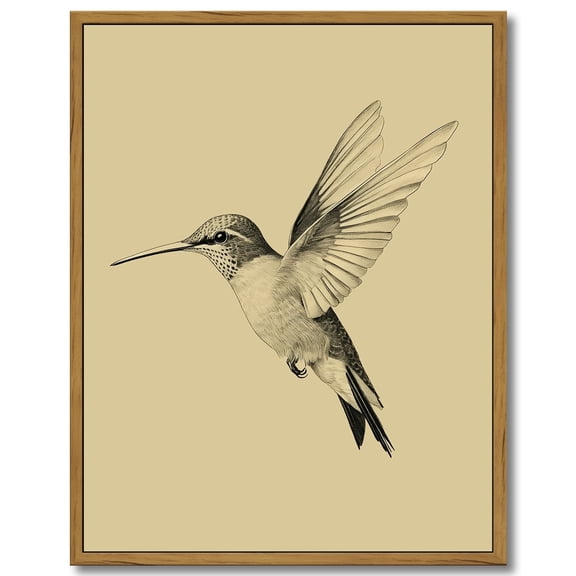Drsoum Vintage Gold Wall Art for Living Room Birds Canvas Prints Home Decor Sketch Painting Picture Bedroom Wall Decor Gifts for Friends or Family Hummingbird 11x14in Brown Framed