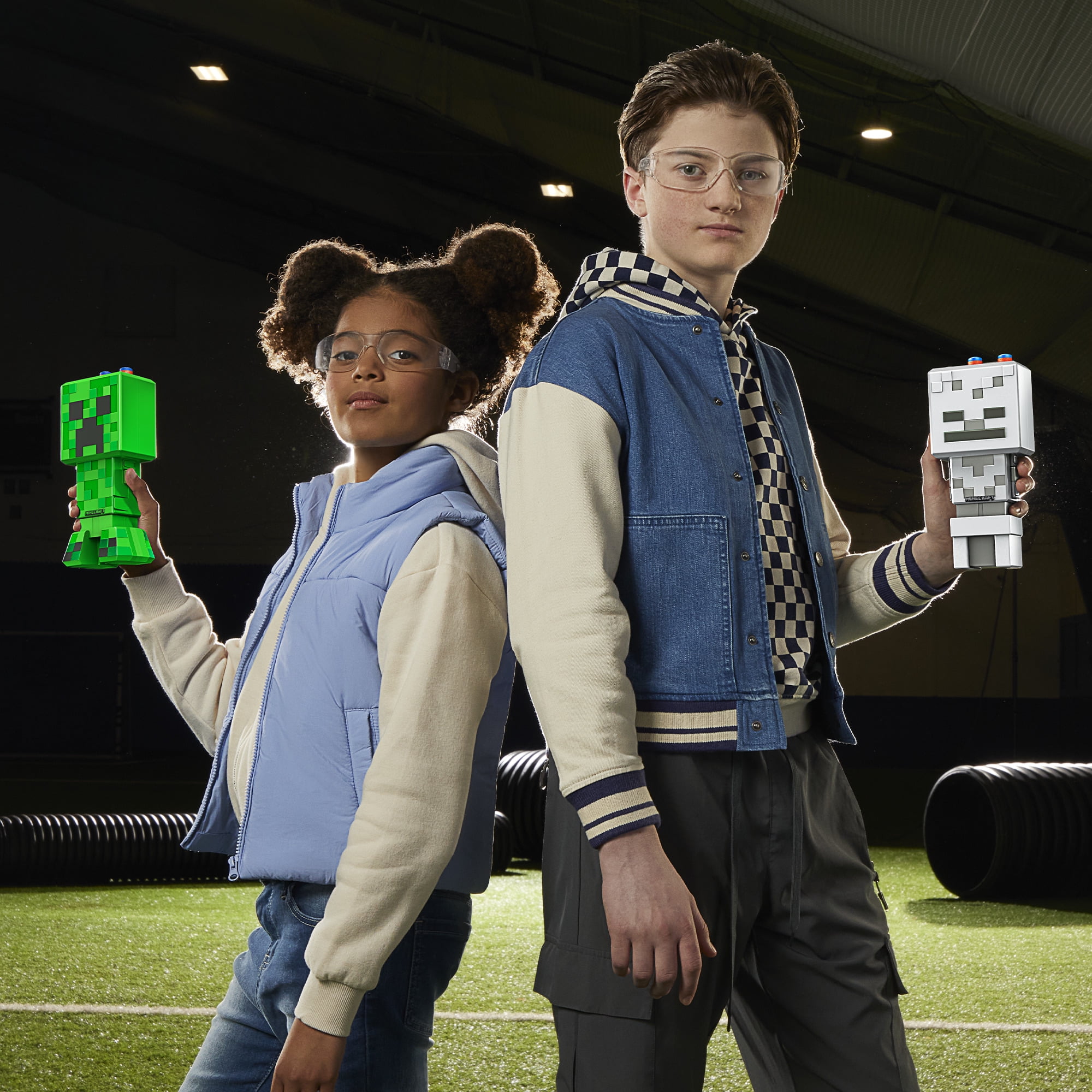 Nerf Minecraft Creeper & Skeleton Mob 2-Blaster pack, 8 N1 Darts Compatible Only with Nerf N Series Blasters