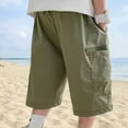 thumbnail image 4 of breaise Kids Boys Cargo Shorts Boy Pull On Military Summer Bermuda Shorts Casual Wide Leg Cotton Cargo Shorts, 4 of 7