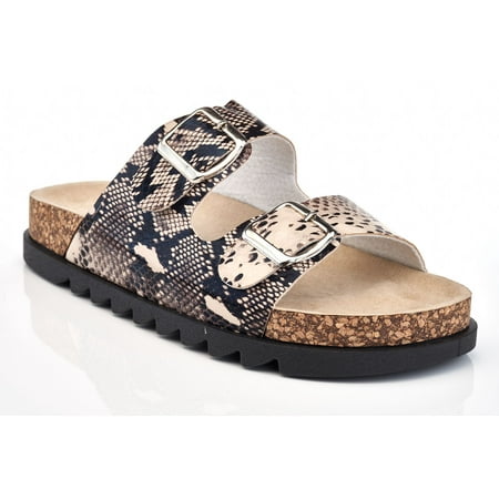 

Women s Slide Sandals Comfort Footbed Flat Sandal Open Toe Sandal for Women Slip On with Comfortable Arch Support