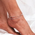 thumbnail image 3 of CFIOZYOS 925 Sterling Silver Ankle Bracelet Multilayer Anklets for Women Satellite, Star, Cross, Circle, Butterfly, Teardrop, Oval Disk Layered Anklet Beach Jewelry, 3 of 11
