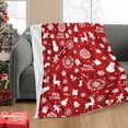 thumbnail image 3 of Christmas Throws Blankets, Burgundy Reindeer Comfort Christmas Prints Flannel Blanket, Super Soft Holiday Theme Home Décor Warm and Cozy Throws for Winter Bedding Couch and Xmas Gift, 50x60 Inch, 3 of 6