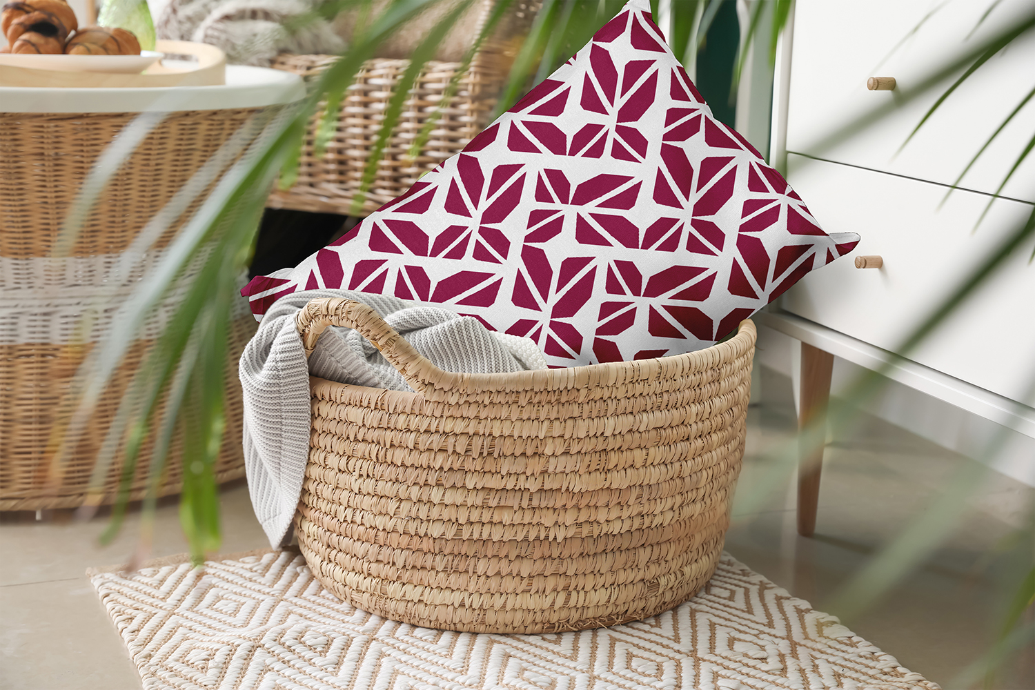 20" x 14" Simply Daisy Kaleidoscope Graffiti Polyester Accent Pillow, Plum Qty 1