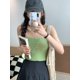 thumbnail image 1 of Camisola fruncida de verano para mujer de VISgogo, blusas cortas de chifón informales sin mangas de Color sólido para ropa de calle de playa, ropa para discoteca VISgogo  moda, 1 of 2