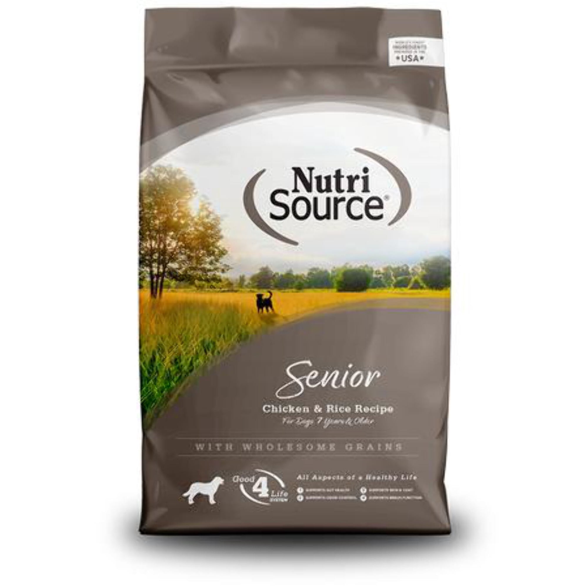 NutriSource Senior Chicken Rice Recipe with Wholesome Grains Dog Food - 4LB