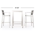 thumbnail image 5 of Miller Outdoor 3 Piece Wicker Bar Set with Glass Table Top, Grey, 5 of 11