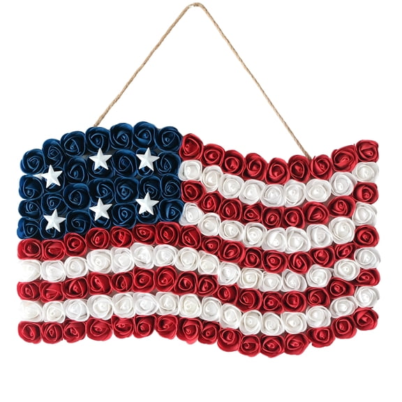 20 Inch Independence Day Patriotic Wreath for Front Door, Red White and Blue Summer Wreath, Independence Day Memorial Day Veterans Day Wreath for Window Wall Home Decor