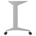 thumbnail image 4 of Bowery Hill Modern Metal T-Leg Table Desk in Arctic Silver/Weathered Charcoal, 4 of 5