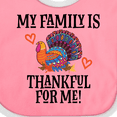 thumbnail image 4 of Inktastic Thanksgiving Turkey Family is Thankful for Me Boys or Girls Baby Bib, 4 of 4
