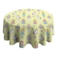 thumbnail image 4 of Yellow Princess Unicorn Pattern Round Tablecloth 60"x60",Wrinkle Wipeable Table Cloth for Kitchen Dining Room Picnic Patio Party, 4 of 6