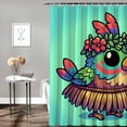 thumbnail image 2 of Orinice Polynesian Hawaiian Theme Bathroom Decor Set, Colorful Luxurious Graphic Print Polyester Fabric Shower Curtain with Hooks, Waterproof Bathroom Curtain Decoration 69x72, 2 of 7