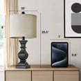 thumbnail image 3 of Oneach Retro Table Lamps Set of 2 Nightstands Lamps for Bedroom Living Room 20.5" Vintage Rustic Bedside Lamp, 3 of 12