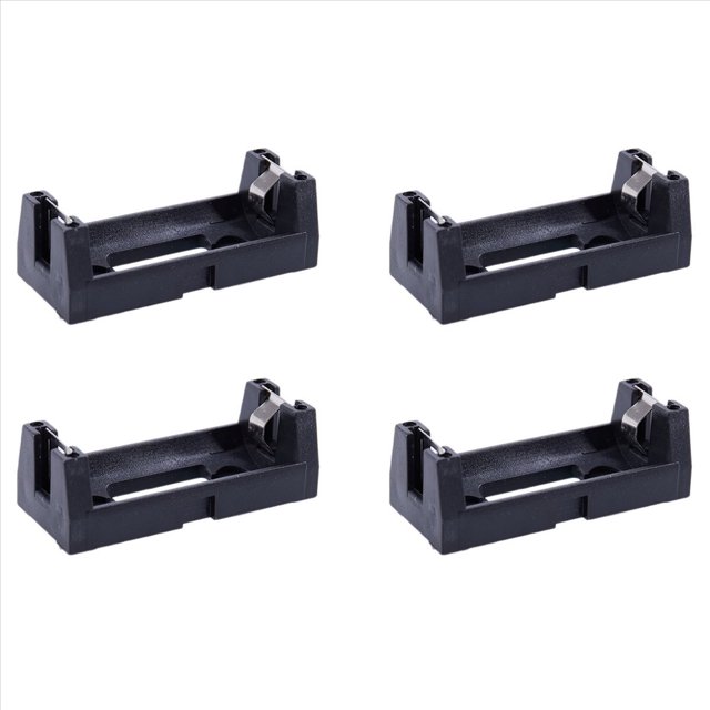 4X Carcasa de PláStico 3V CR123a BotóN Celda Enchufes de Batería Estuche Soporte Negro