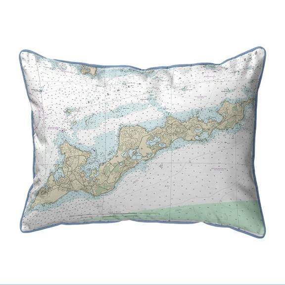 Betsy Drake HJ13214FI 16 x 20 in. Fishers Island, RI Nautical Map Large Corded Indoor & Outdoor Pillow