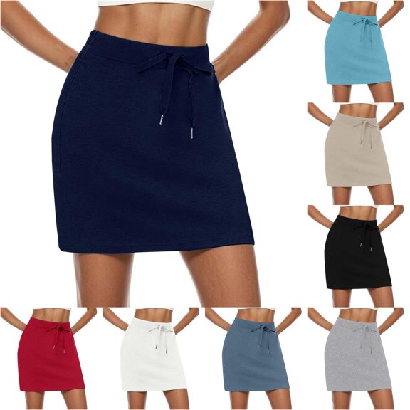 AWZXDE Womens Tennis Skirt Drawstring Skort With Pockets Workout Athletic Wear
