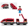 thumbnail image 3 of HYPERLIVING Accesorios para Trenes de Madera, Tren Locomotora Que Funciona con Baterías, Tren con Control Remoto para Juego de Vías, Vehículos de Tracción con Motor Potente, Adecuado para Todos los, 3 of 7