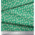 thumbnail image 2 of Soimoi Green Cotton Cambric Fabric Hedgehog & Bottle Artistic Decor Fabric Printed Yard 56 Inch Wide, 2 of 3