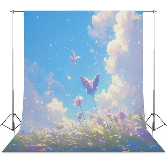Dancing Butterflies Spring Backdrop Backdrops for Photography Photo Background Nature Scenery Banner