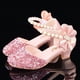 thumbnail image 2 of Zapatos de tacón alto de cuero plateados para niñas, zapatos pequeños para presentaciones en el escenario con piano, zapatos de cristal para niños, zapatos de princesa con vestido brillante, 2 of 5