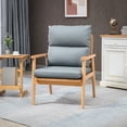 thumbnail image 2 of HOMCOM Fauteuil d'Appoint avec Coussin en Cuir PU pour Salon Gris, 2 of 10