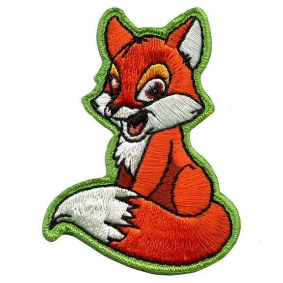 Cartoon Orange Fox Full Body Embroidered Iron On Patch