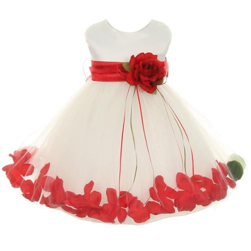 baby girl red and white dress