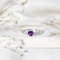 thumbnail image 4 of Rosec Jewels Amethyst Heart Promise Ring for Women - 0.9 Carat - AAA Quality - Amethyst and Diamond Ring - with Jewelry Box, 18K White Gold, US 3.00, 4 of 8