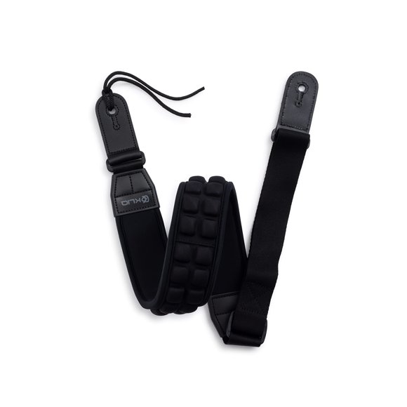 KLIQ AirCell Guitar Strap SHORT for Bass & Electric Guitar with 3"" Wide Neoprene Pad and Adjustable Length from 38"" to 44"" (Short) Black
