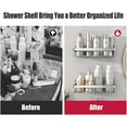 thumbnail image 2 of WSNIJFU Shower Storage Shelves, Adhesive Shower Caddy, Shower Organizer No Drilling 2-Pack, Stainless Steel Bathroom Shelf, Shower Rack for Inside Shower Wall (Black), 2 of 9