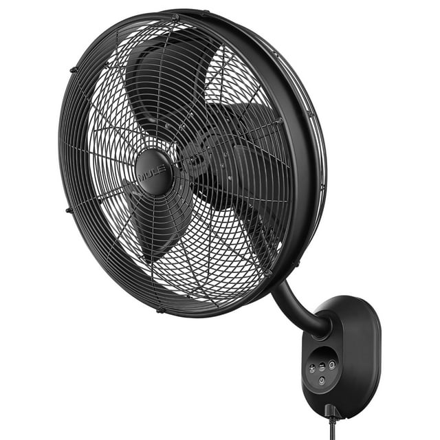 Mule Wet-Rated Oscillating 18" Fan with Remote, Wall Mount, & 3 Speeds, 52052