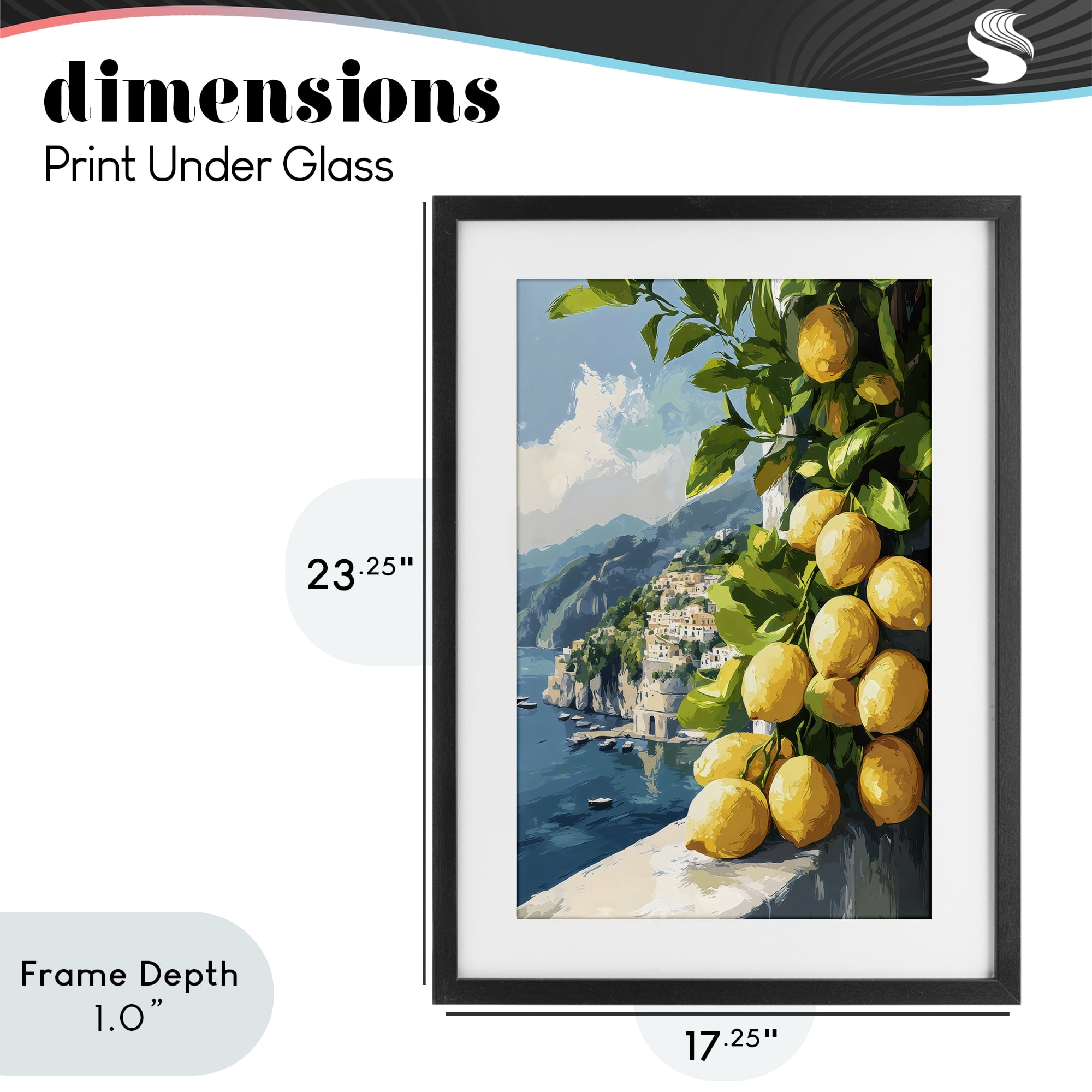 Stupell Industries Lemon Terrace Amalfi View Black Framed Print Under Glass, design by Creative Studio