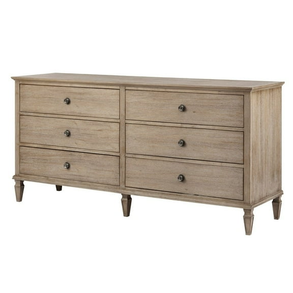 Gracie Mills GRACE-8032 6 Drawer Dresser MDF Light Natural French Inspired
