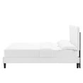thumbnail image 5 of Platform Bed Frame, Full Size, White, Velvet, Modern Contemporary, Bedroom Master Guest Suite Room, 5 of 10