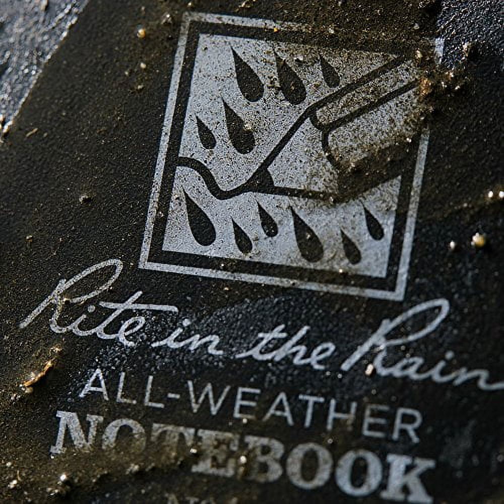Rite In The Rain Weatherproof Top-Spiral Notebook, 4" x 6", Black Cover, Universal Pattern (No. 746-3), 3 Pack