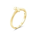 thumbnail image 3 of JewelersClub 14K Gold Plated Silver Glam Girl Cancer Ribbon Ring for Women | Dainty 14K Gold Plated Silver Promise Ring For Women | Silver Glam Girl Cancer Ribbon Ring For Women, 3 of 4