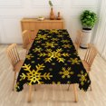 thumbnail image 3 of Nanqianyi Christmas Rectangular Black Tablecloth and Gold Snowflakes Printed Pattern, For Kitchen Table, Family Gatherings Dinner, 60 x 120 inch, 3 of 6