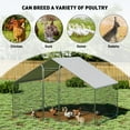 thumbnail image 3 of Ouyessir Outdoor Chicken Coop, Large Metal Walk-in Chicken Run Pen with Waterproof Cover Coat, Rabbit Habitat Flat Shaped Poultry Cage for Backyard Farm Use (6.6’L x 10’W x 6.2’H), 3 of 9