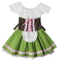 thumbnail image 2 of EnJoCho Kids German Bavarian Dirndl Dress - Traditional 𝖮ktoberfest Dress with Apron for Halloween Be𝖾r Festival & 𝖢arnival Cos-play, 2 of 9