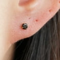 thumbnail image 4 of Tiny Twinkle Black cz Push Pin Stud Earrings, 4 of 5