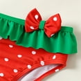 thumbnail image 5 of PatPat Baby Girls Polka Dots Bow Colorblock Ruffle, Two-Piece Swimsuit Set, 12-18 Months, 5 of 6