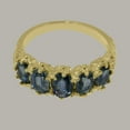 thumbnail image 6 of LBG British Made 18k Yellow Gold Natural Sapphire Womens Eternity Ring - 33 size options - Size 4, 6 of 8