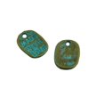 thumbnail image 3 of 50pcs 'MADE WITH LOVE' PLACA grabada Ovalada Perlas sueltas Colgante Zulema Tibetano encantos de plata, 3 of 5
