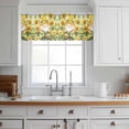 thumbnail image 3 of Sunflower Gnomes Valance Curtains for Kitchen/Living Room/Bathroom/Bedroom Window, Rod Pocket Small Topper Half Short Window Curtains Voile Sheer Scarf, Spring Summer Botanical Florals 42"x18", 3 of 8