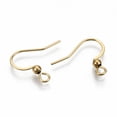 thumbnail image 2 of 304 Stainless Steel French Earring Hooks Flat Earring Hooks Ear Wire with Horizontal Loop Real 18K golden Plated 15~17x18mm Hole: 2mm Pin: 0.7mm, 2 of 3