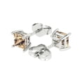 thumbnail image 2 of 2 ct Push-Back Stud Earrings for Women | 5.5mm Princess Cut Yellow Moissanite | 18K White Gold, 2 of 5